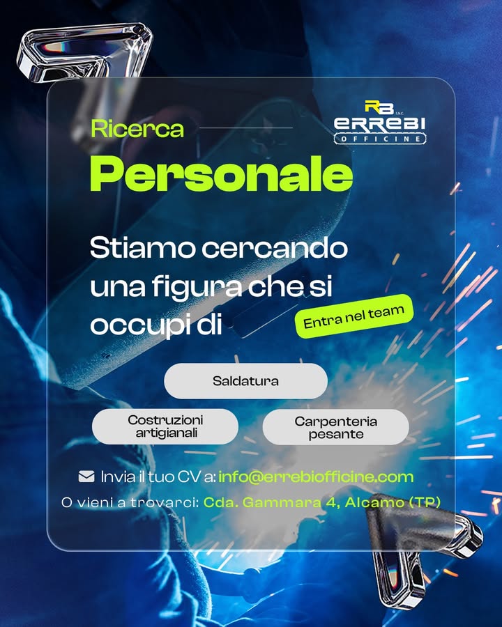 Da Errebi Officine siamo alla ricerca di una nuova figura
